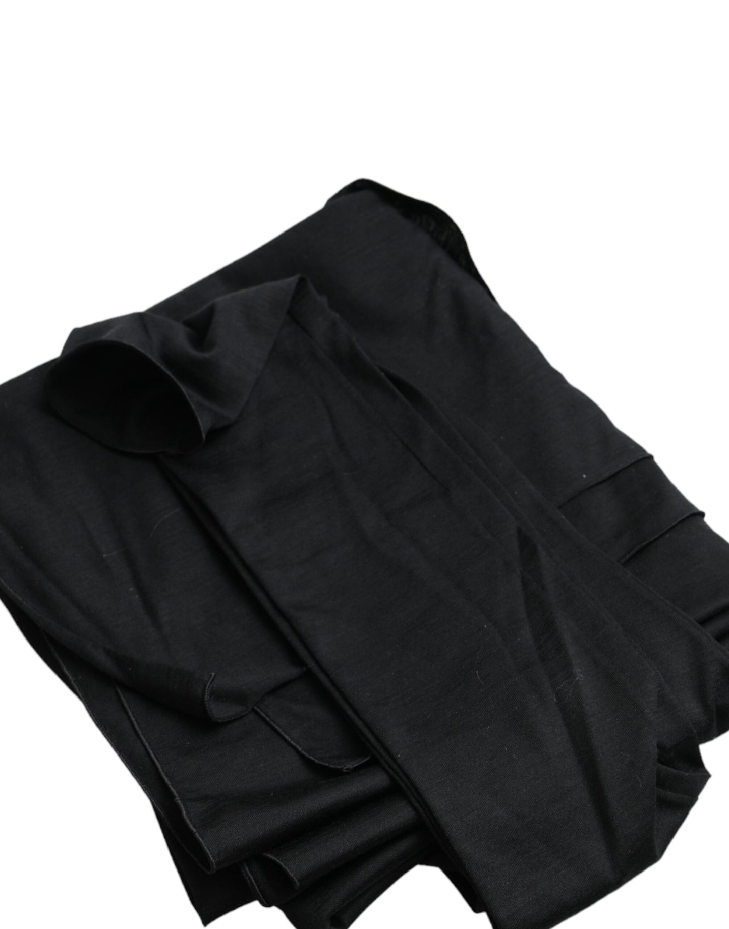 Dolce & Gabbana Black Wool Cutout Asymmetric Long Sleeve Top by Dolce & Gabbana