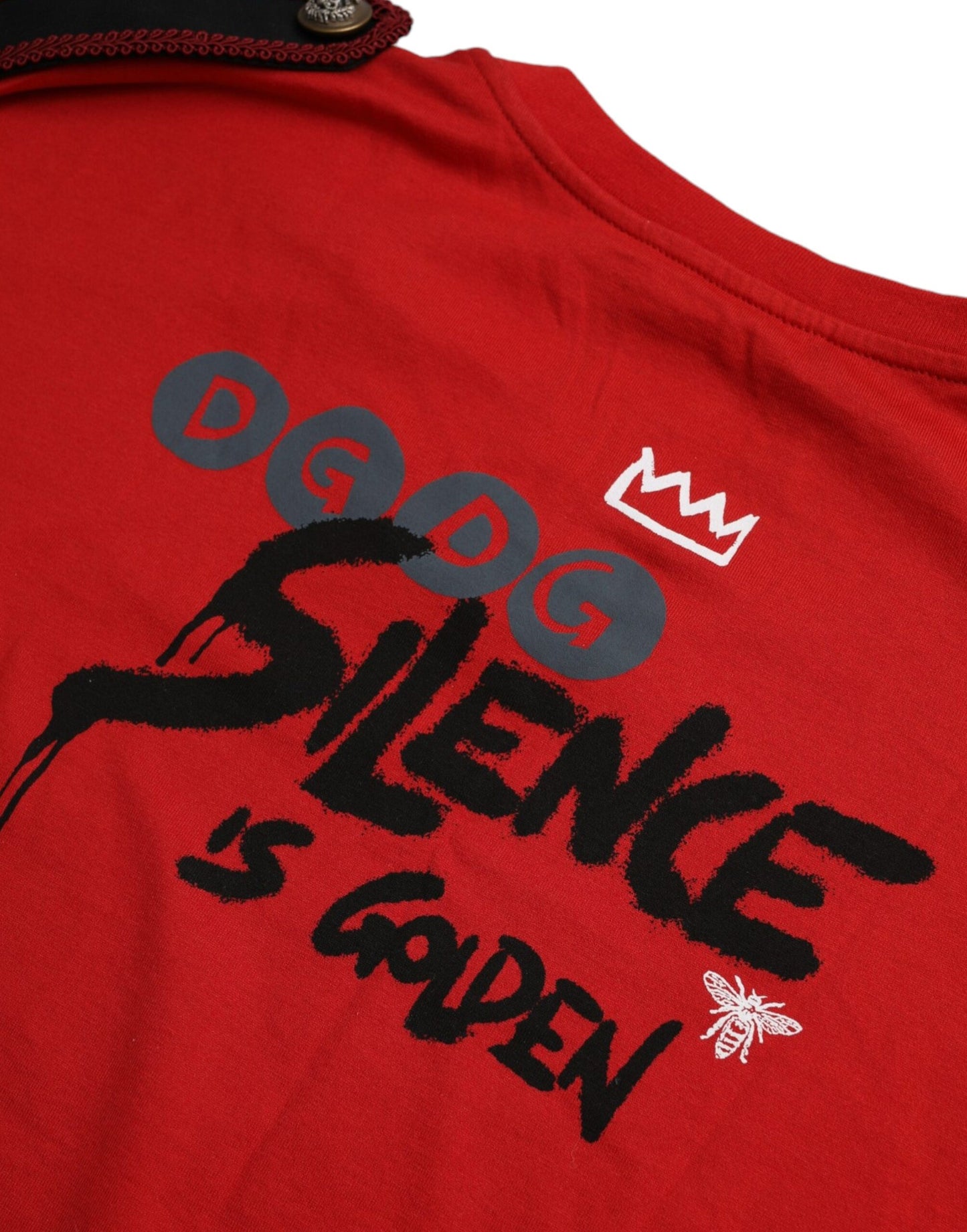 Dolce & Gabbana Red Cotton Graphic Print Crew Neck T-shirt by Dolce & Gabbana