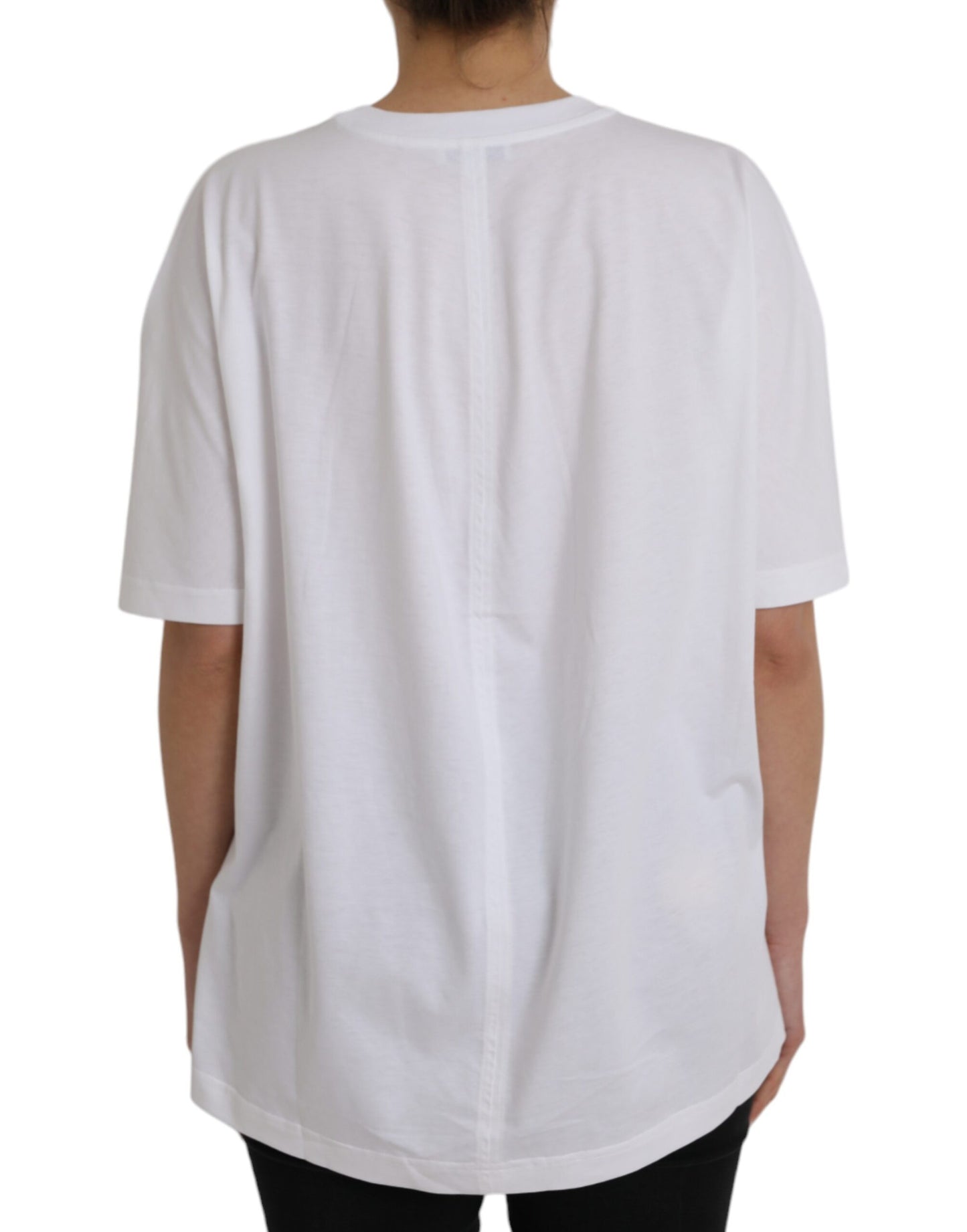 T-shirt à manches courtes et col ras du cou en coton blanc Balenciaga