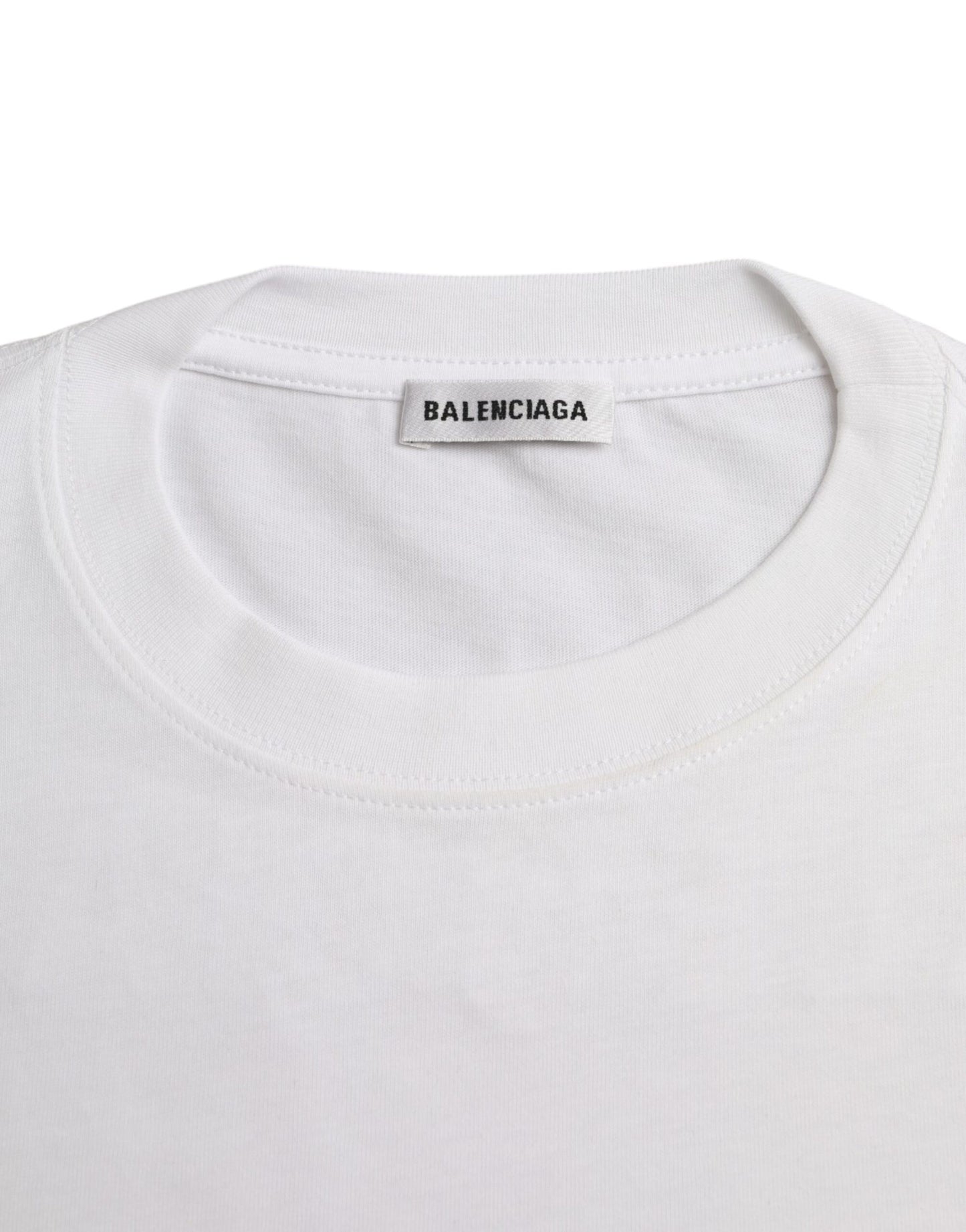 T-shirt Balenciaga blanc en coton à col ras du cou et manches courtes