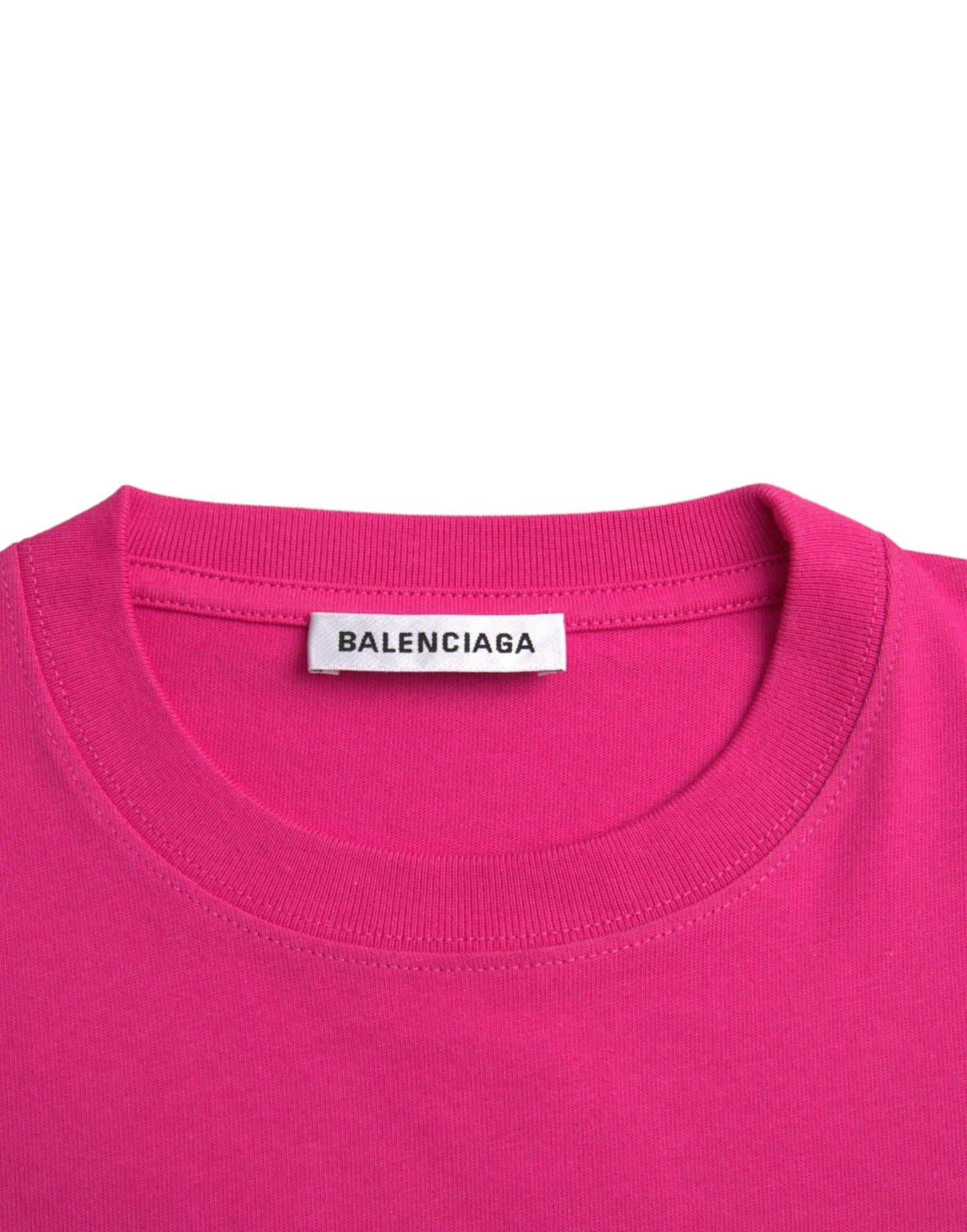 T-shirt Balenciaga à manches courtes et col rond en coton rose