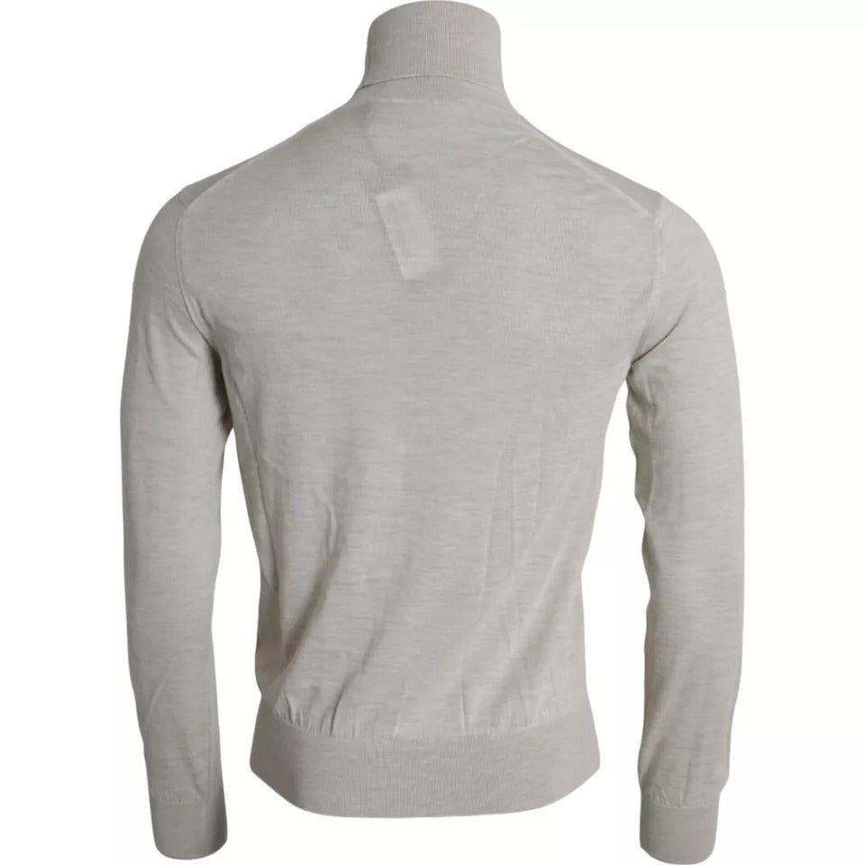 Dolce & Gabbana Pullover Beige Cashmere Turtleneck Sweater by Dolce & Gabbana