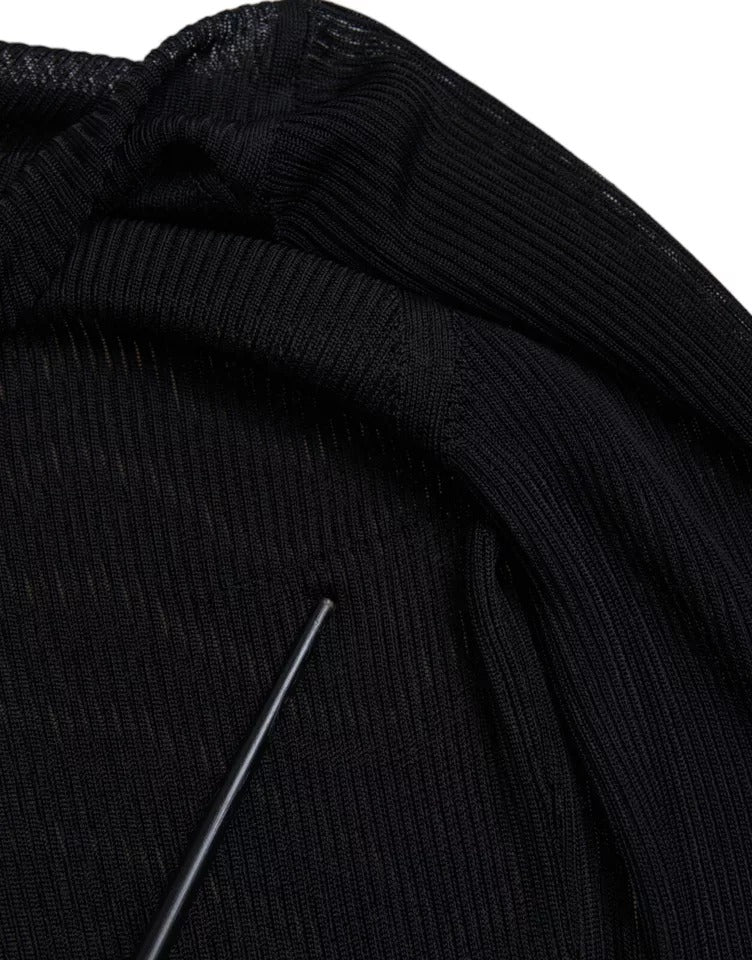 Dolce & Gabbana Black Viscose Turtle Neck Pullover Sweater by Dolce & Gabbana