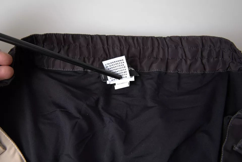 Maillot de bain short léopard marron foncé Dolce & Gabbana