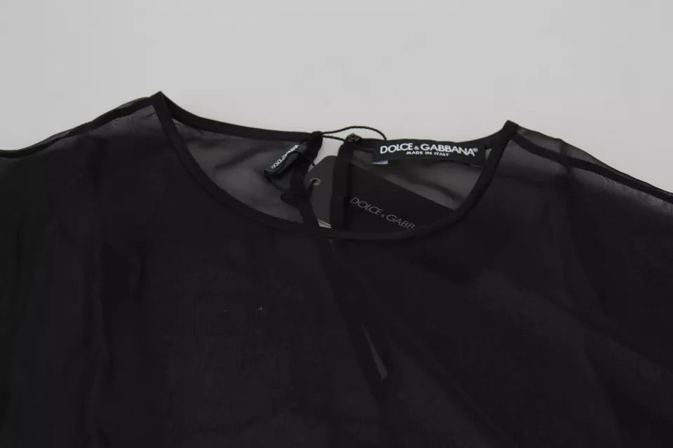 Dolce & Gabbana Black Mesh Transparent Blouse Pullover Top by Dolce & Gabbana