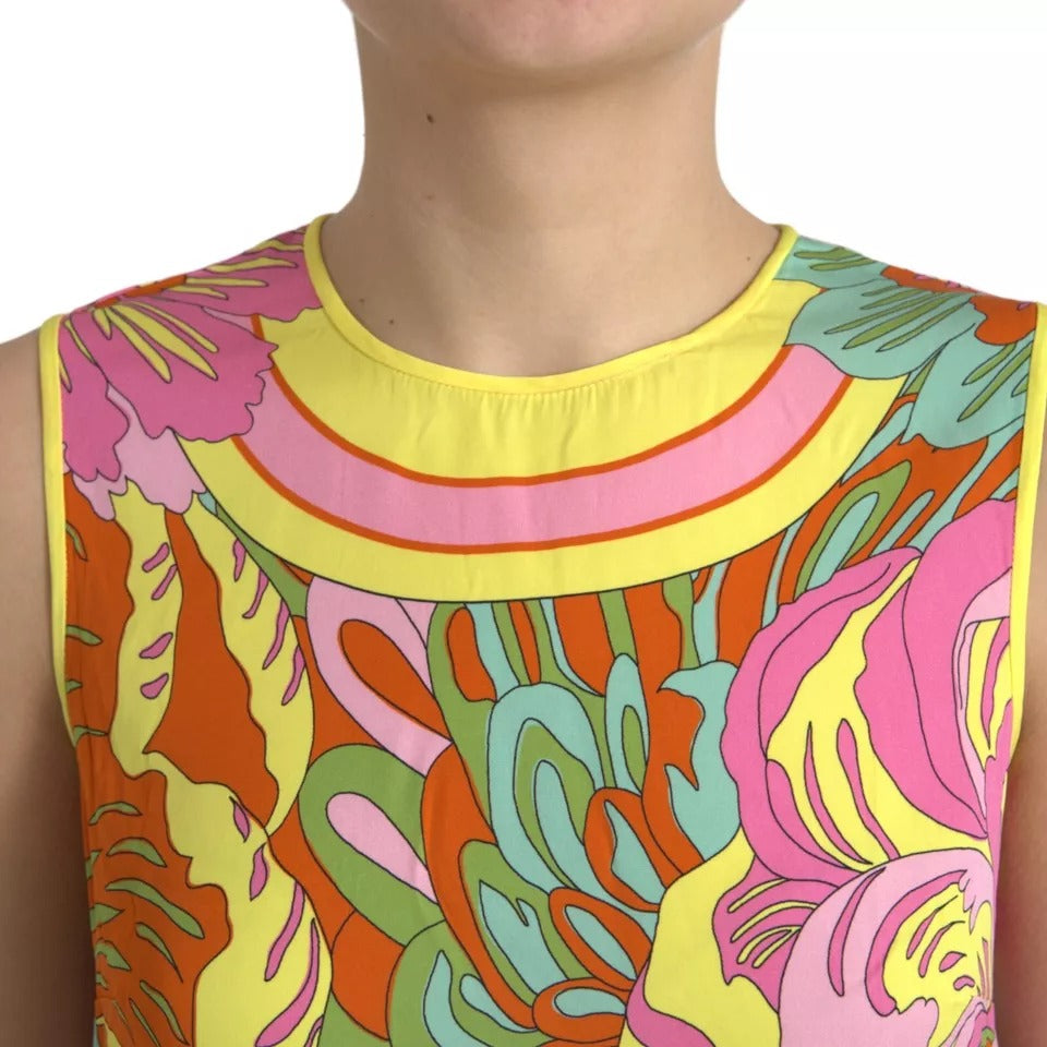 Dolce & Gabbana Multicolor Floral Silk Sleeveless Tank Top by Dolce & Gabbana