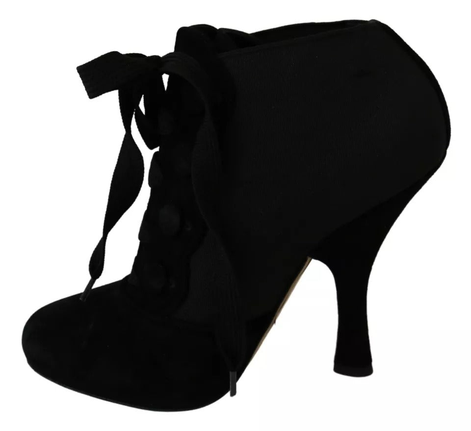 Bottines extensibles en daim noir Dolce & Gabbana
