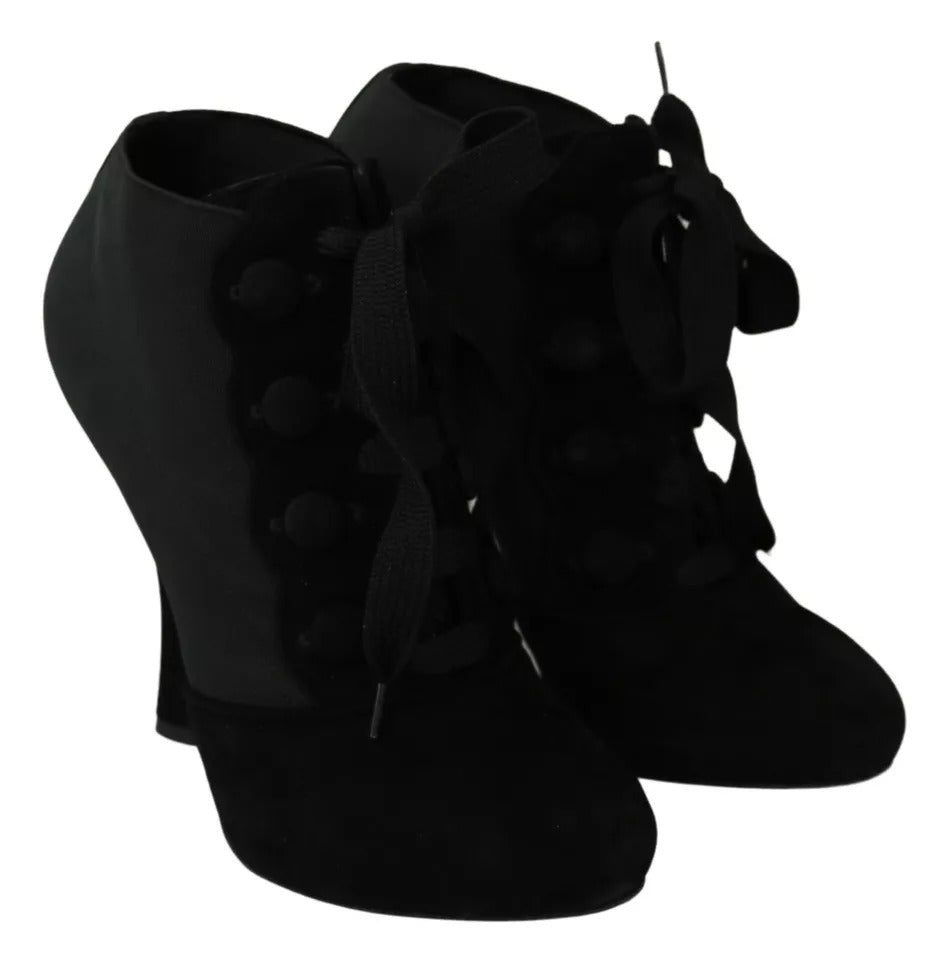 Bottines extensibles en daim noir Dolce & Gabbana