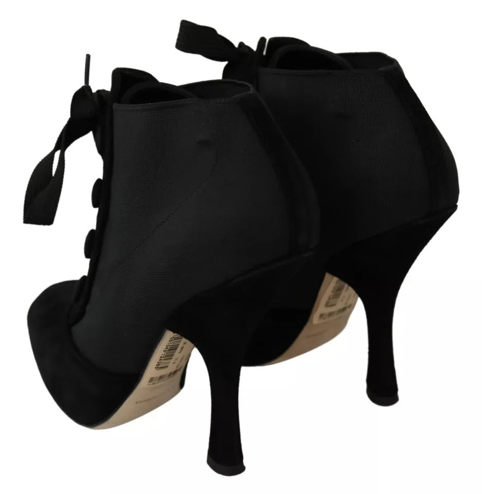 Bottines extensibles en daim noir Dolce & Gabbana