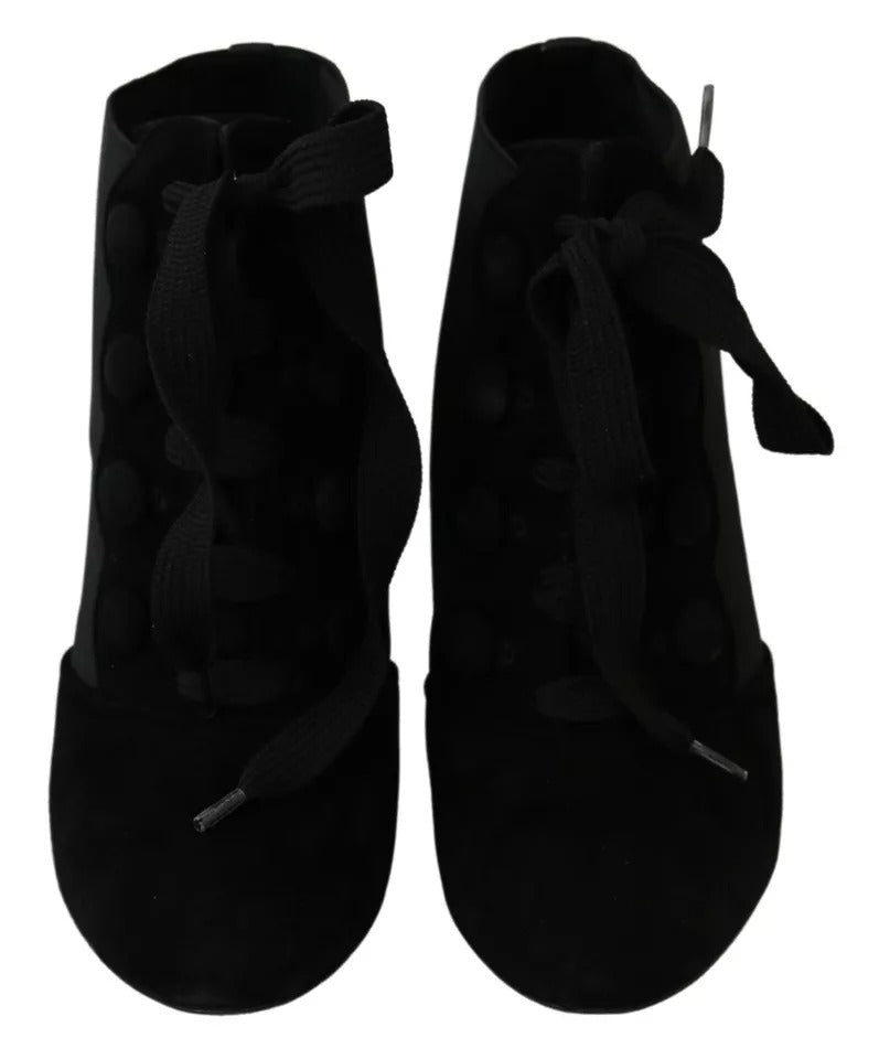 Bottines extensibles en daim noir Dolce & Gabbana