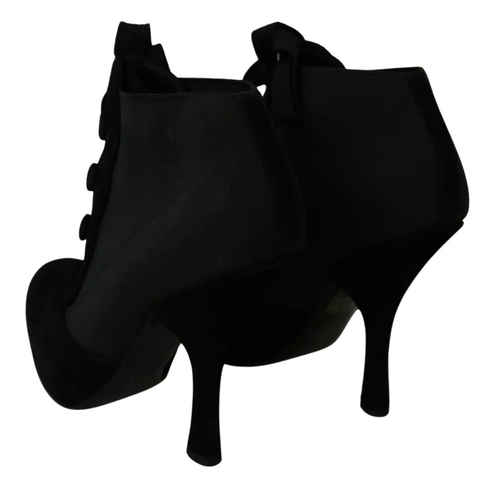 Bottines extensibles en daim noir Dolce & Gabbana