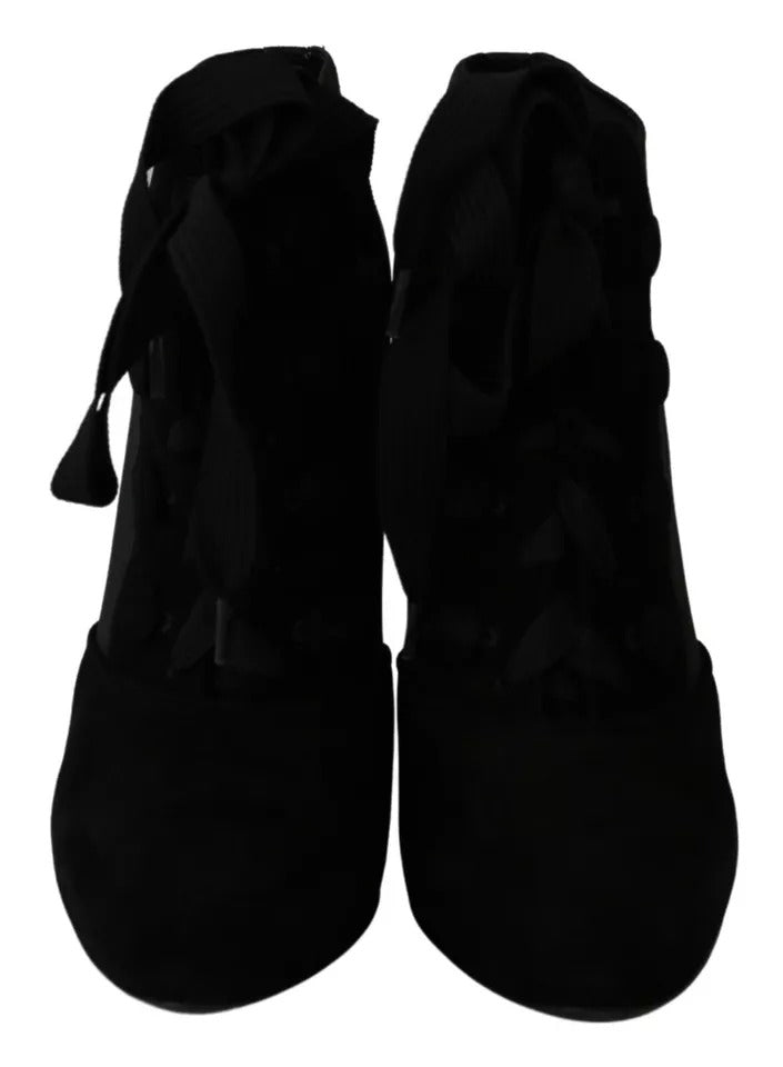 Bottines extensibles en daim noir Dolce & Gabbana