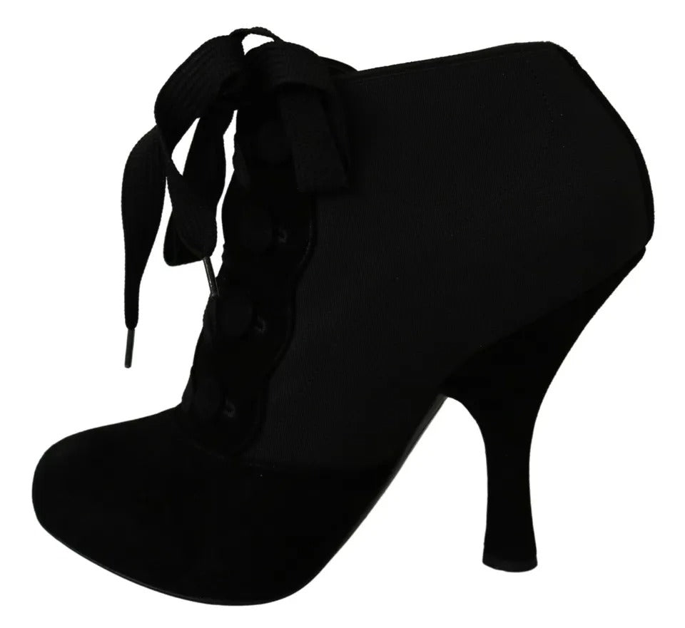 Bottines extensibles en daim noir Dolce & Gabbana