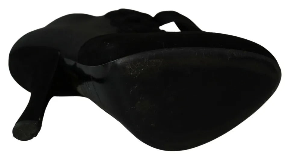 Bottines extensibles en daim noir Dolce & Gabbana