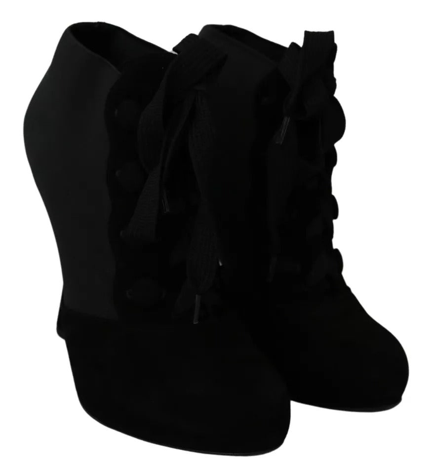 Bottines extensibles en daim noir Dolce & Gabbana
