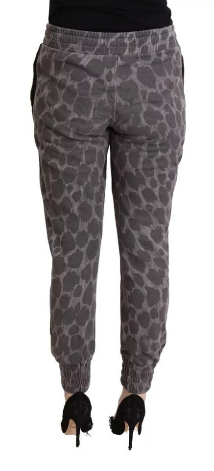 Dolce & Gabbana Gray Leopard Print Sweatpants Jogger Pants by Dolce & Gabbana