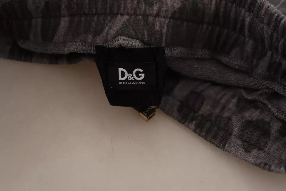 Dolce & Gabbana Gray Leopard Print Sweatpants Jogger Pants by Dolce & Gabbana
