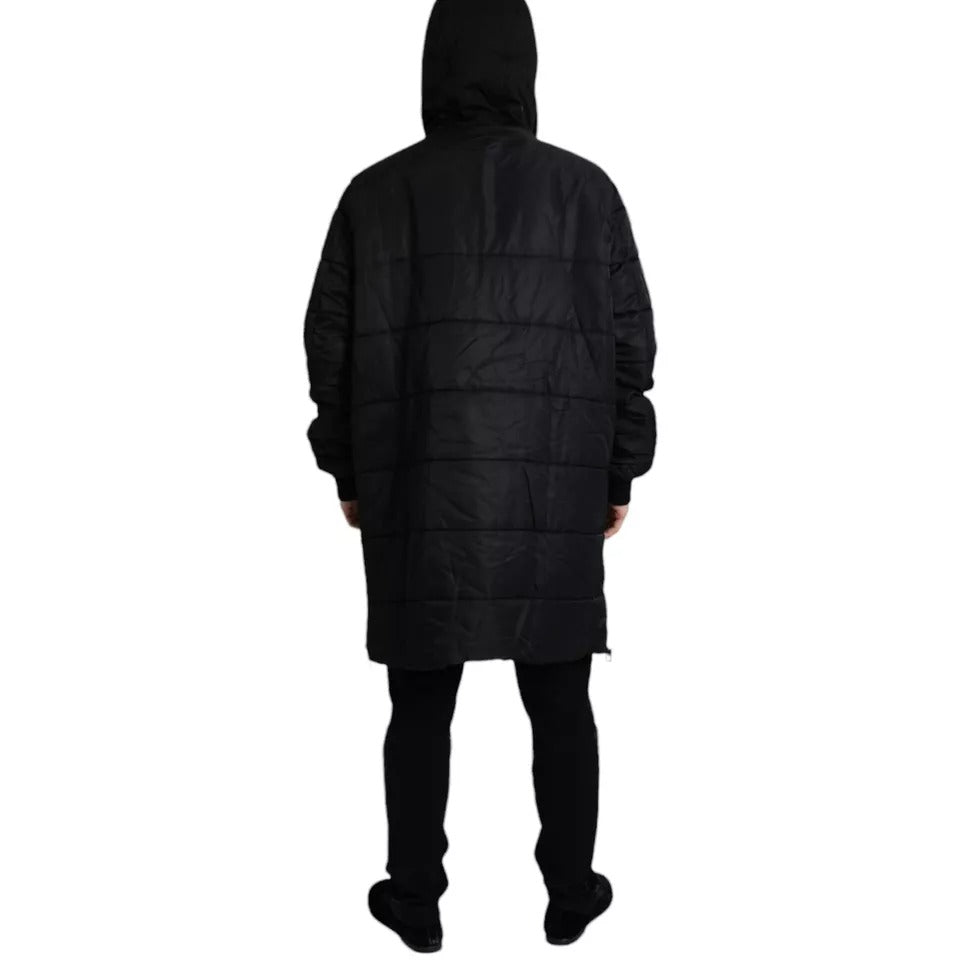 Dolce & Gabbana Parka à capuche en nylon noir Veste d'hiver