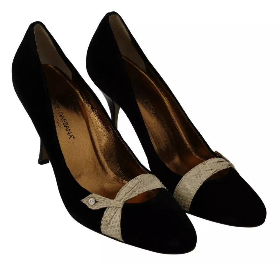 Escarpins à talons hauts Dolce & Gabbana en velours noir Ayers