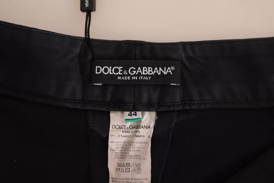 Dolce & Gabbana Black Cotton Cropped Capri Pants by Dolce & Gabbana