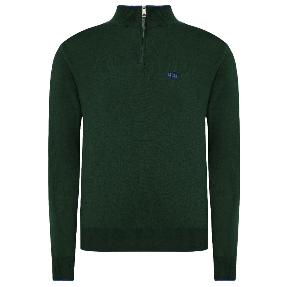 La Martina Green Wool Men Sweater by La Martina