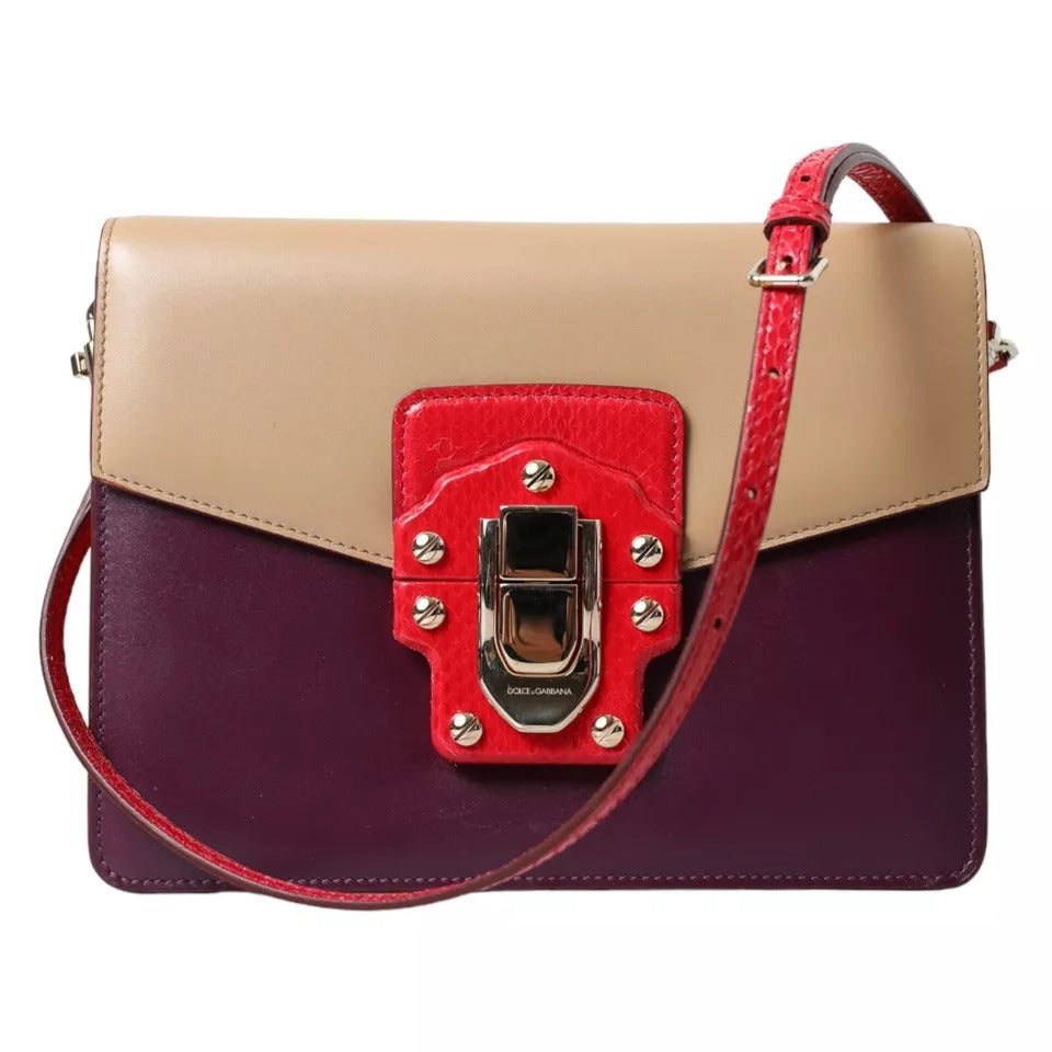 Sac à bandoulière en cuir brossé multicolore Lucia de Dolce & Gabbana