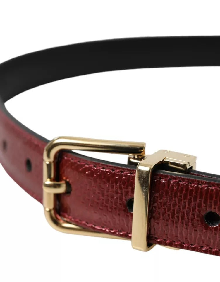 Ceinture Dolce & Gabbana en cuir marron avec boucle en métal doré pour homme