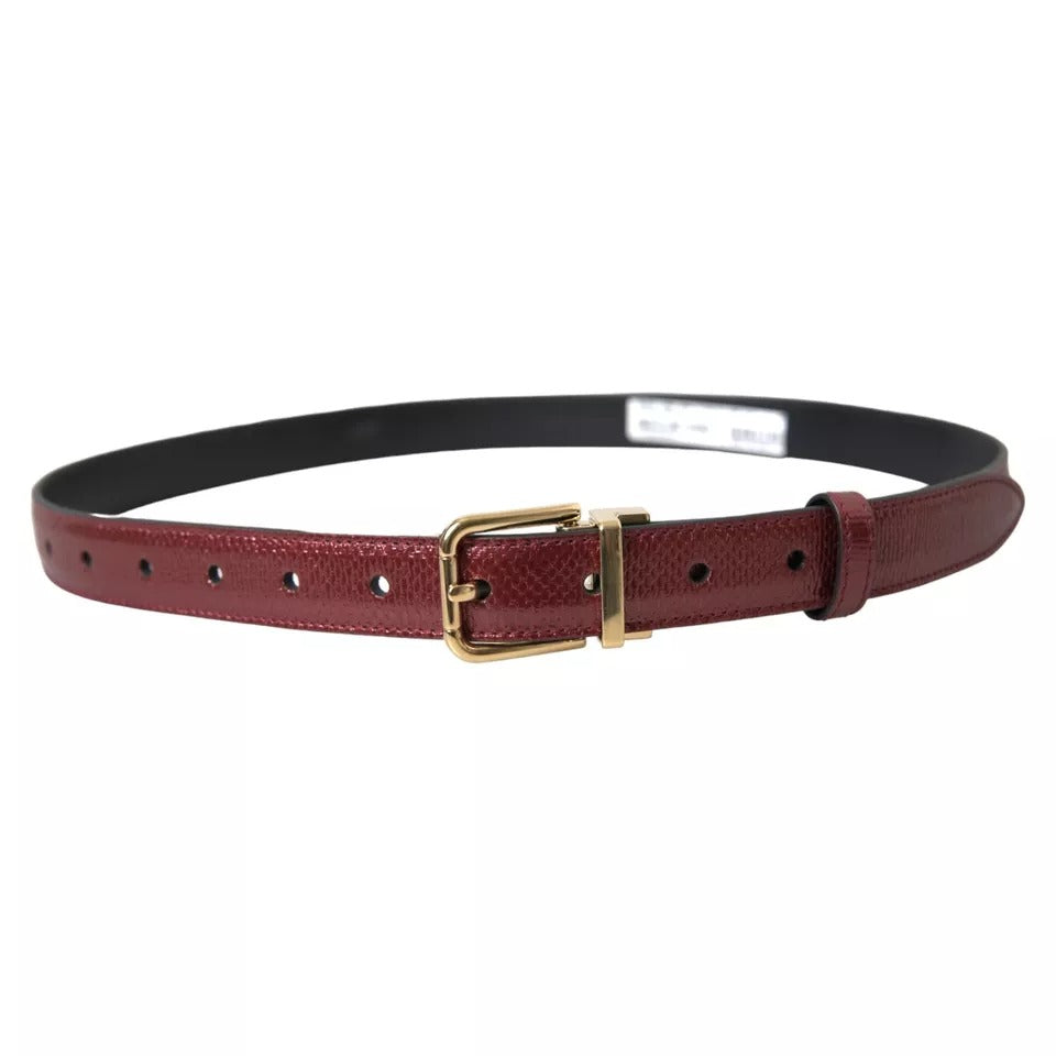 Ceinture Dolce & Gabbana en cuir marron avec boucle en métal doré pour homme