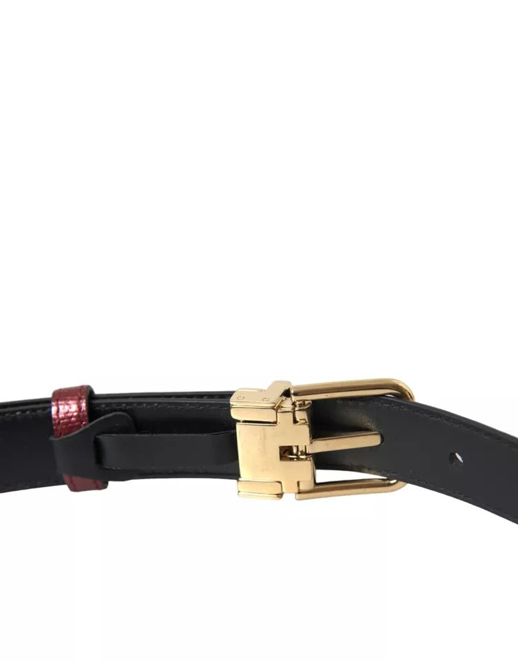 Ceinture Dolce & Gabbana en cuir marron avec boucle en métal doré pour homme