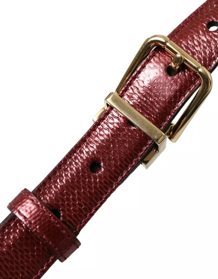 Ceinture Dolce & Gabbana en cuir marron avec boucle en métal doré pour homme