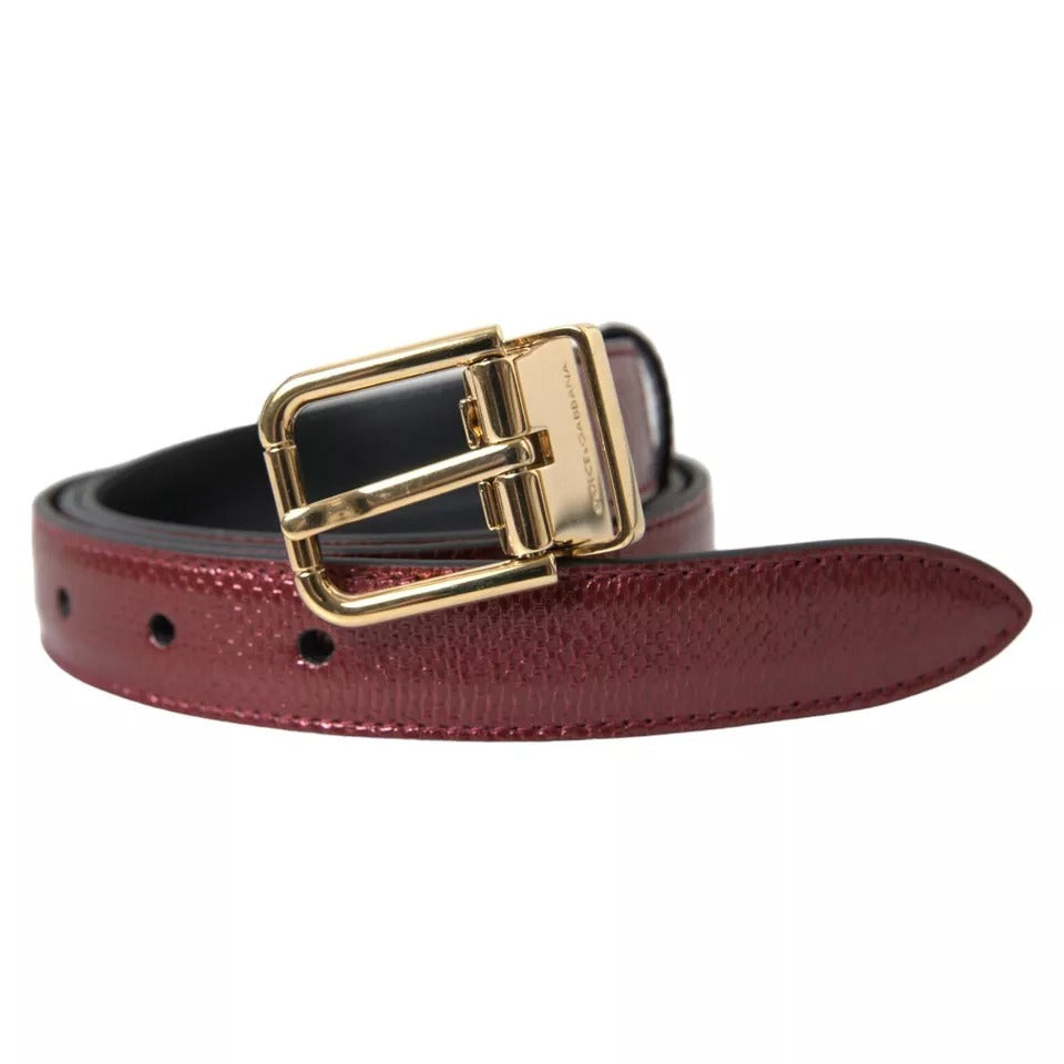 Ceinture Dolce & Gabbana en cuir marron avec boucle en métal doré pour homme