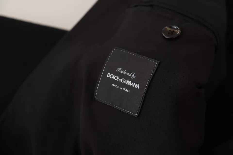 Dolce & Gabbana - Veste-manteau slim en laine noire