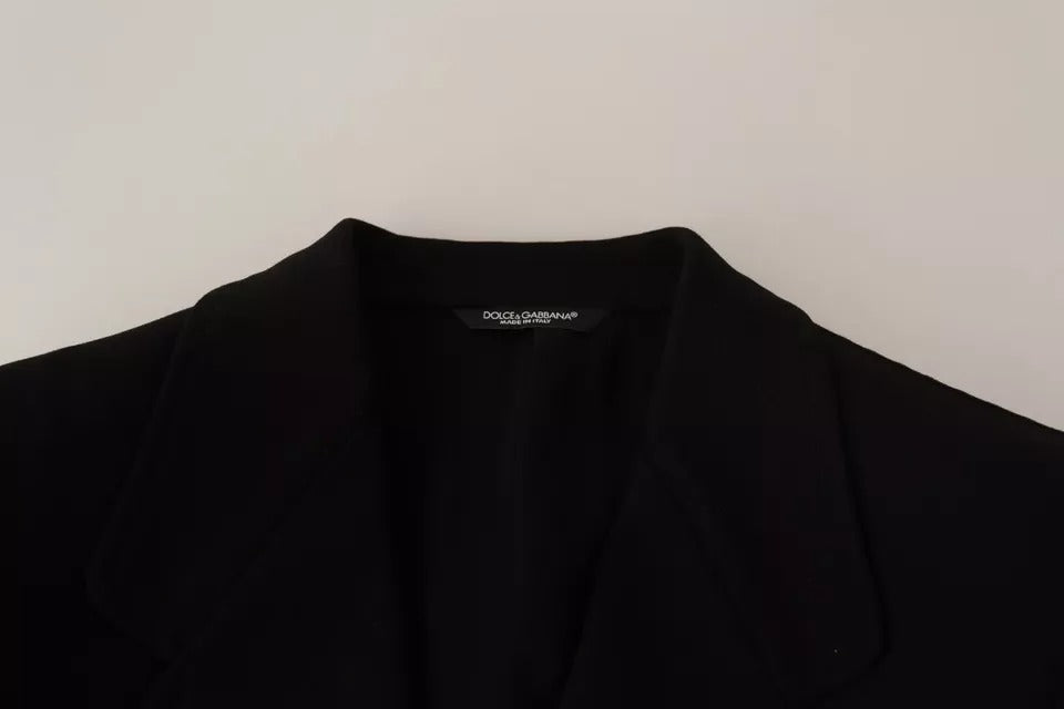 Dolce & Gabbana - Veste-manteau slim en laine noire