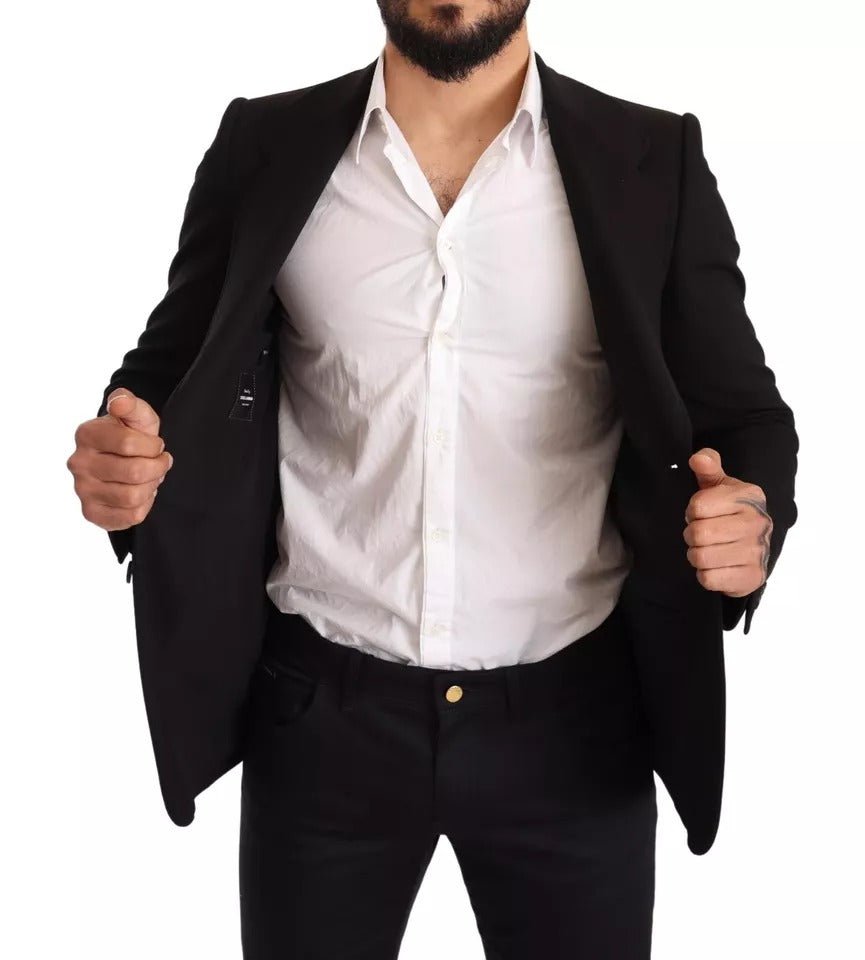 Dolce & Gabbana - Veste-manteau slim en laine noire