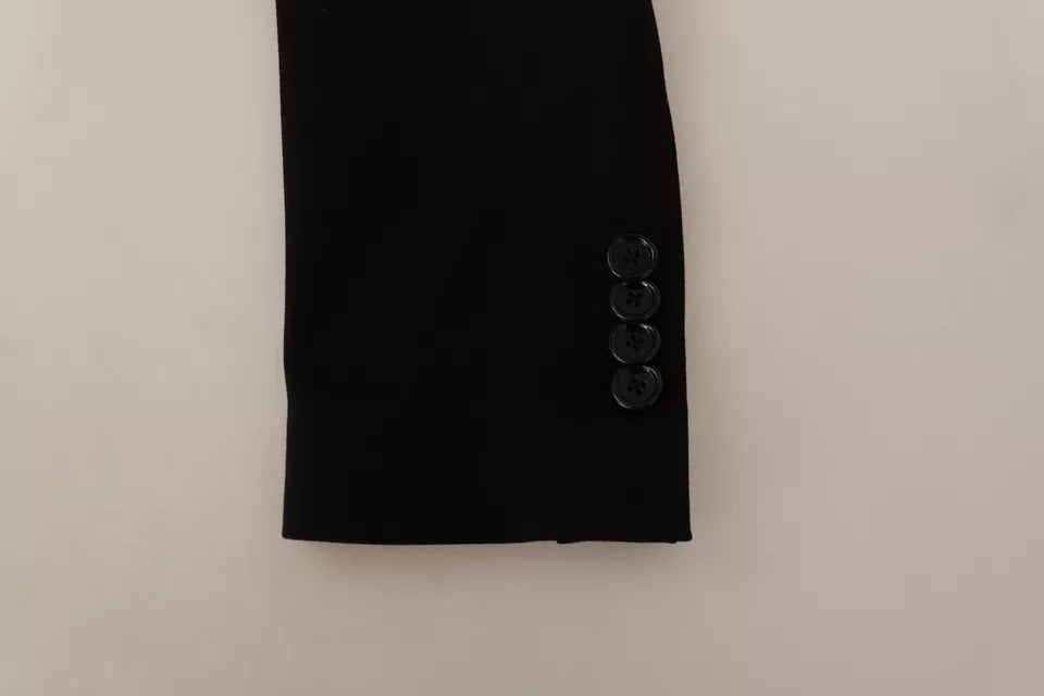Dolce & Gabbana - Veste-manteau slim en laine noire