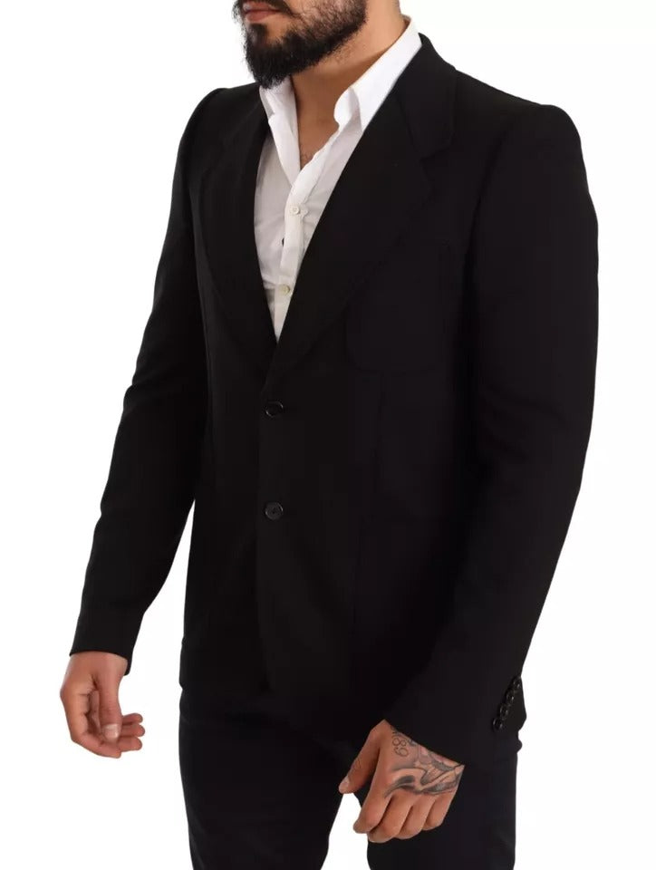Dolce & Gabbana - Veste-manteau slim en laine noire
