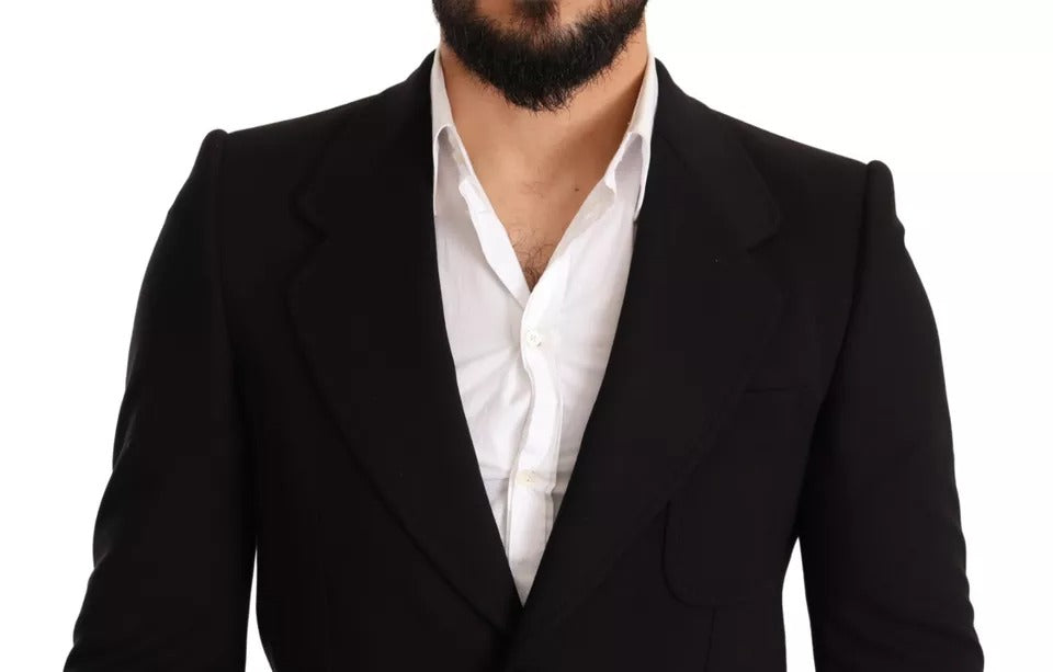 Dolce & Gabbana - Veste-manteau slim en laine noire