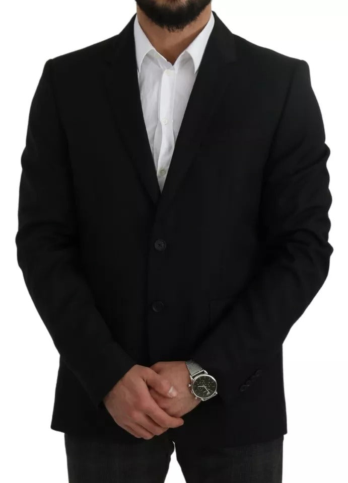 Blazer slim en laine noire Dolce & Gabbana