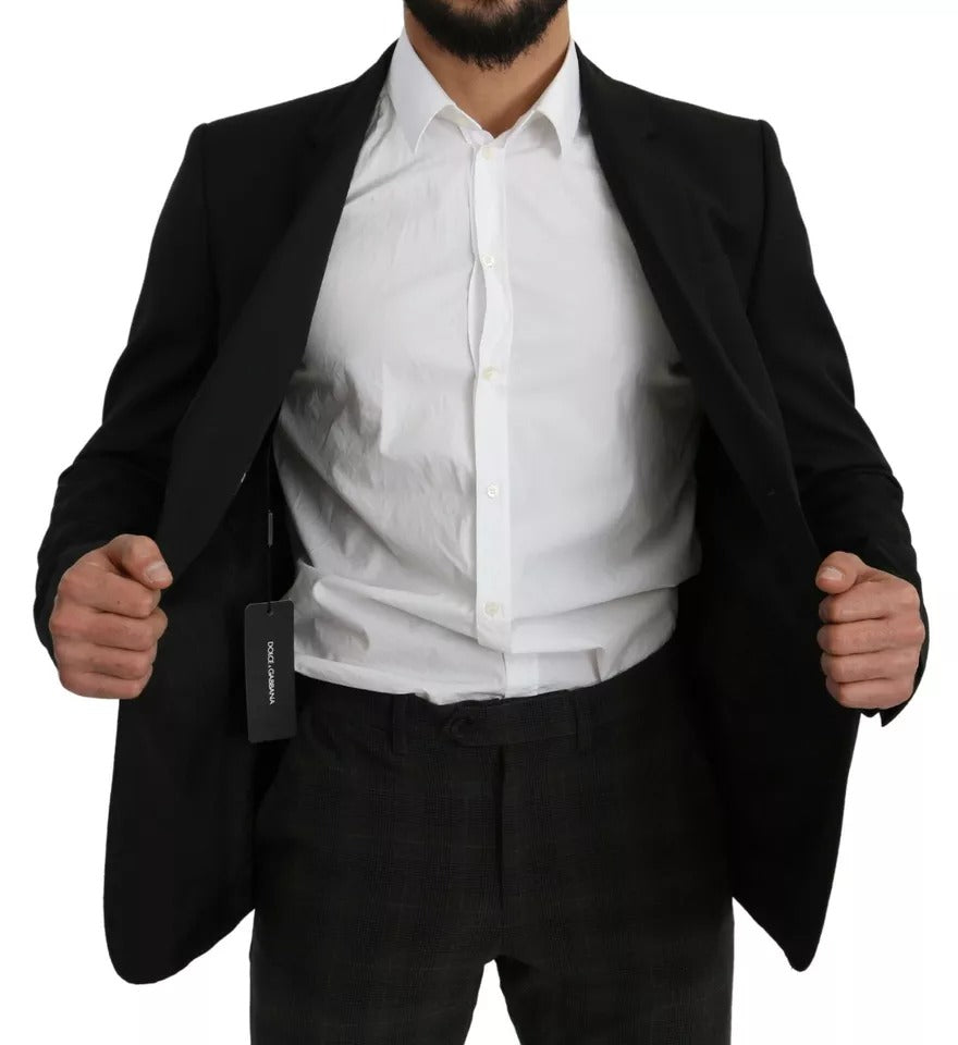 Blazer slim en laine noire Dolce & Gabbana