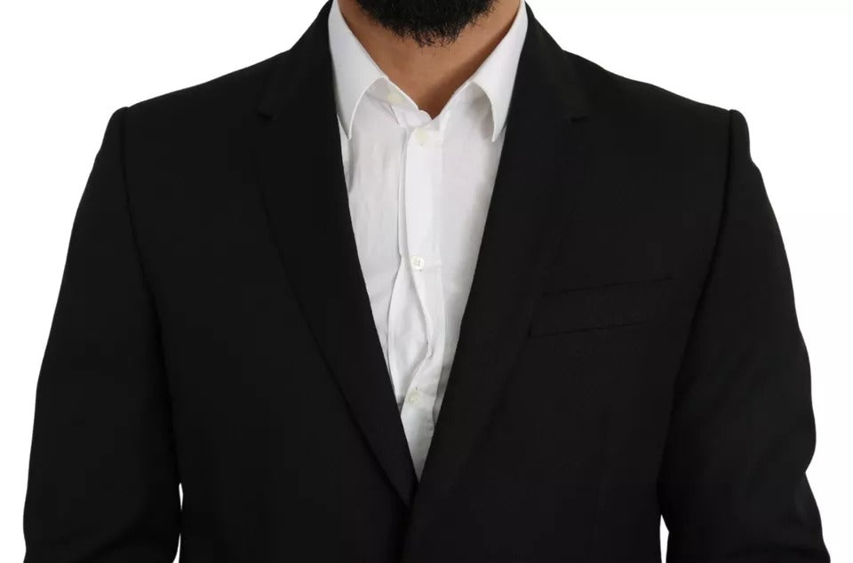 Blazer slim en laine noire Dolce & Gabbana