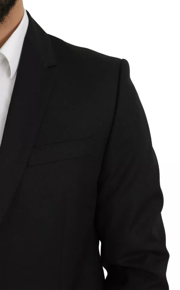Blazer slim en laine noire Dolce & Gabbana
