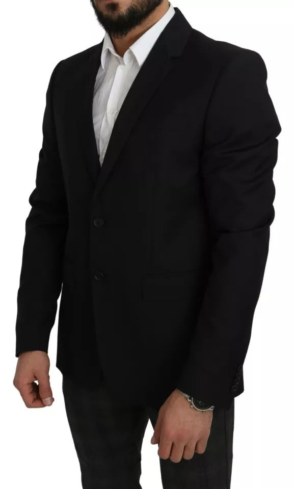 Blazer slim en laine noire Dolce & Gabbana