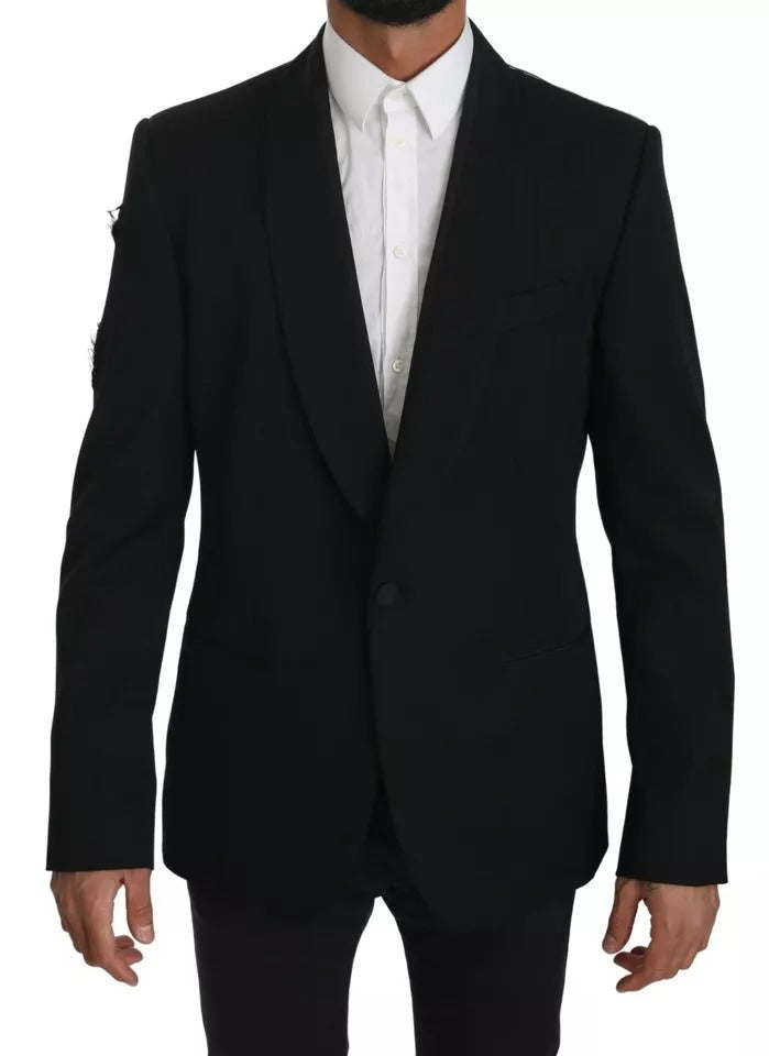 Blazer formel noir à simple boutonnage Dolce & Gabbana