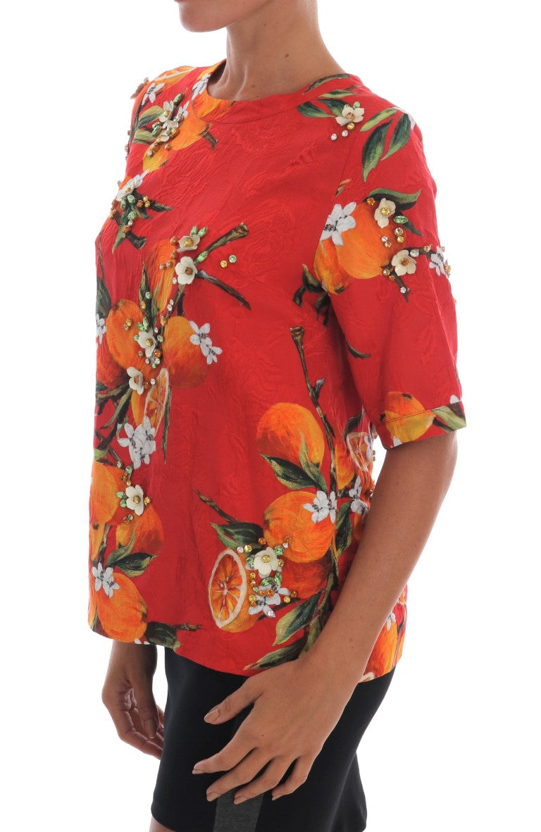 Chemisier en crêpe à ornements Dolce & Gabbana avec imprimé fleuri