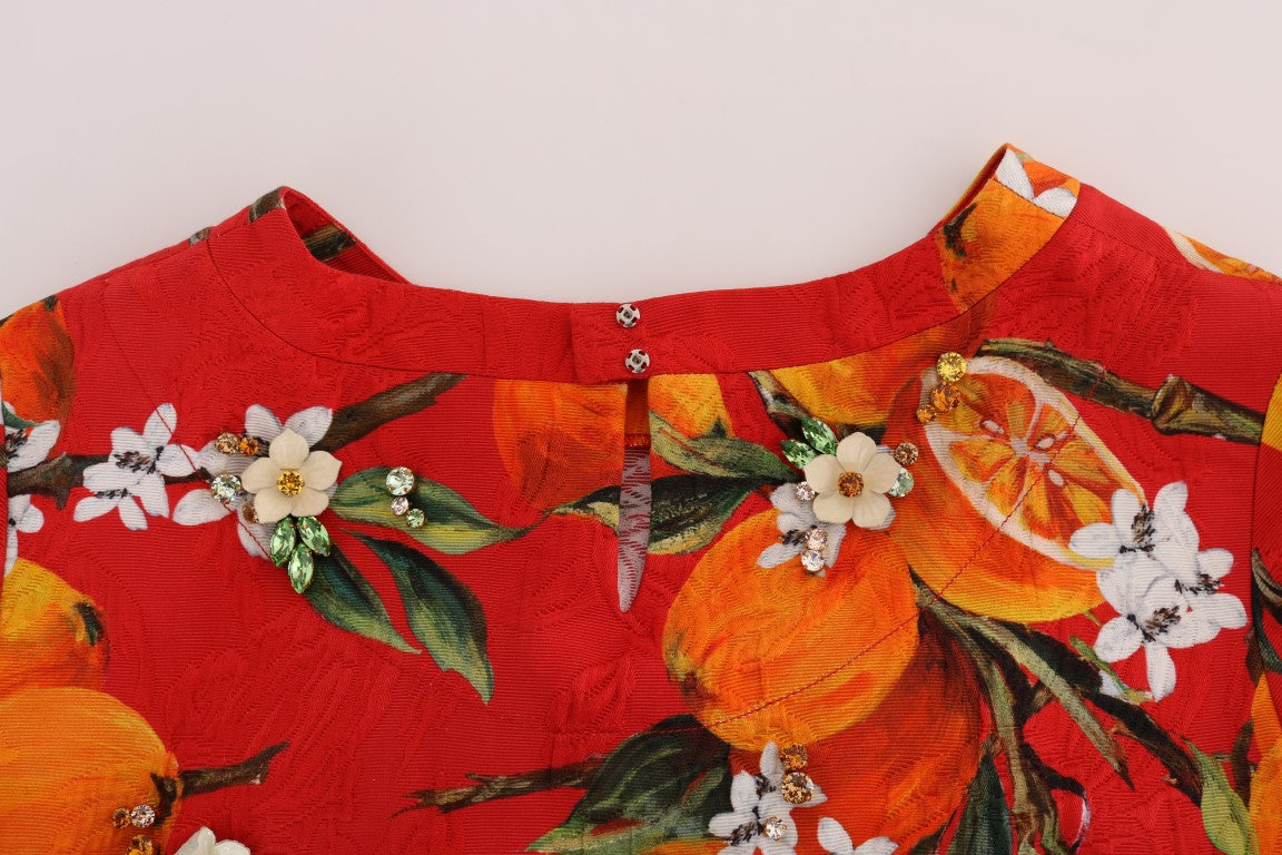 Chemisier en crêpe à ornements Dolce & Gabbana avec imprimé fleuri