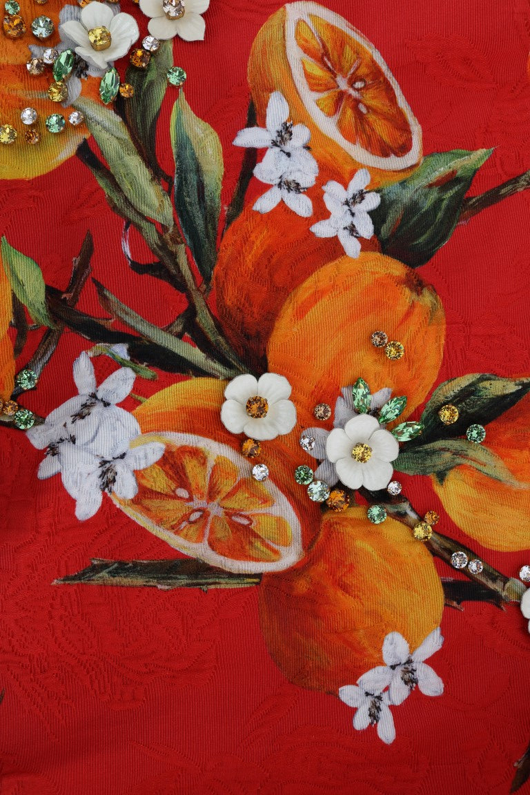 Chemisier en crêpe à ornements Dolce & Gabbana avec imprimé fleuri