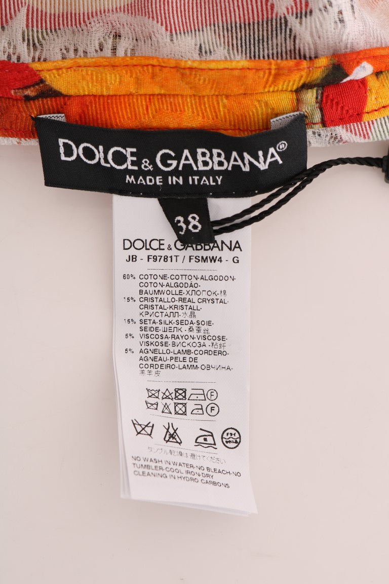 Chemisier en crêpe à ornements Dolce & Gabbana avec imprimé fleuri