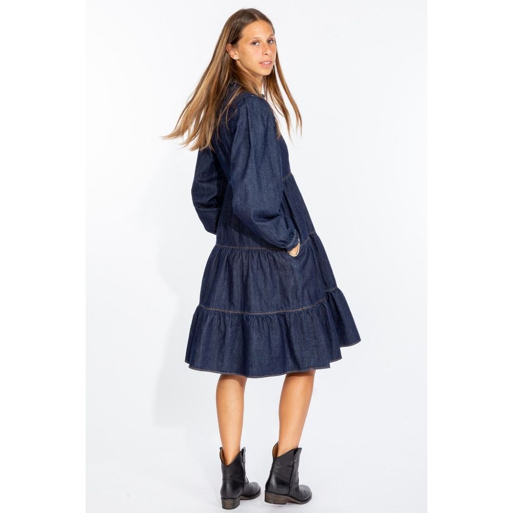 Love Moschino Elegant Dark Blue Denim Flare Dress by Love Moschino