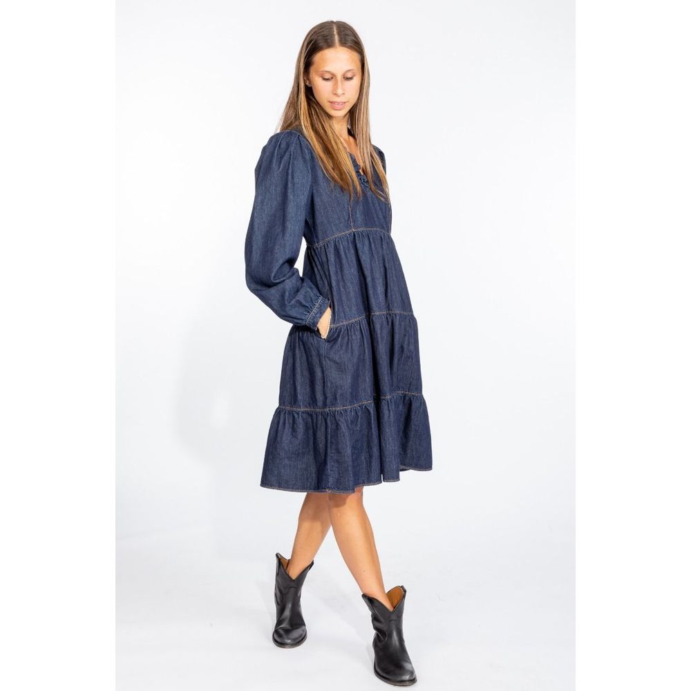 Love Moschino Elegant Dark Blue Denim Flare Dress by Love Moschino
