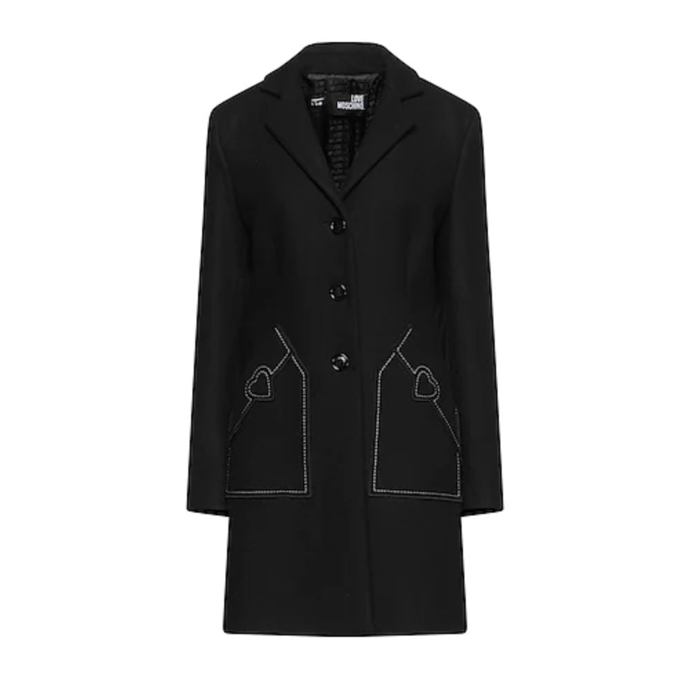 Manteau en laine noire Love Moschino pour femme